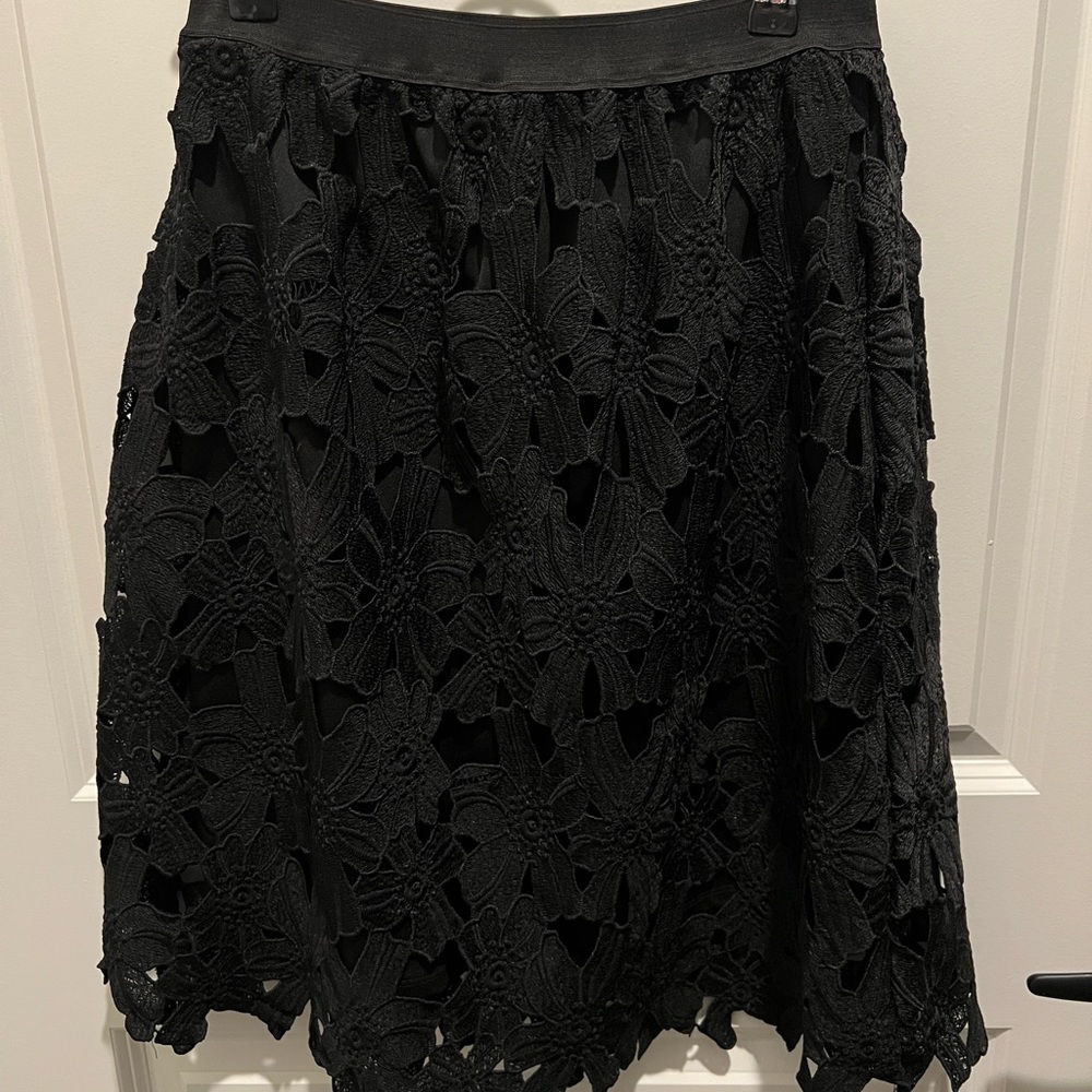 Xhilaration Black Lace A-Line Skirt